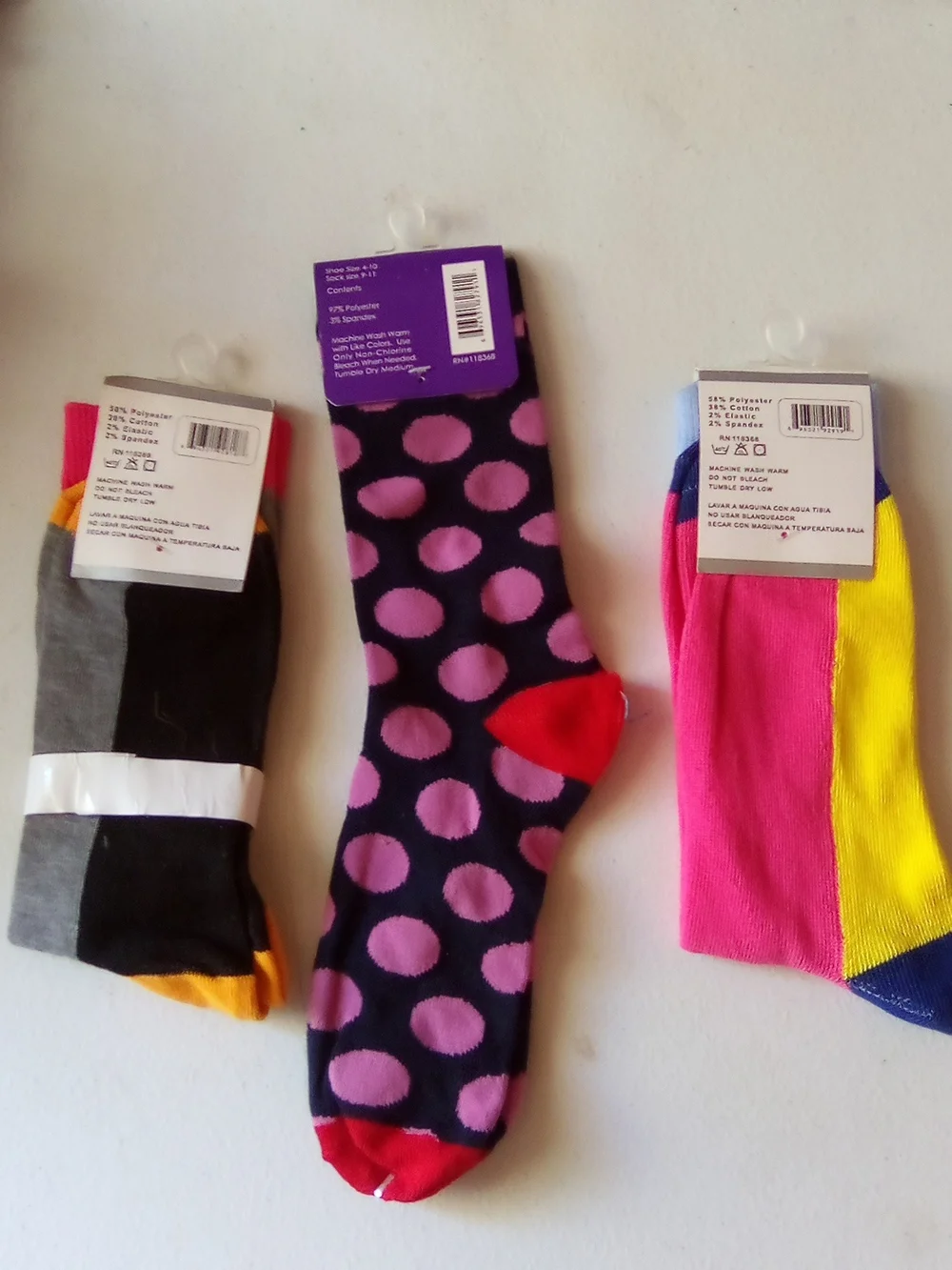 Women’s Black & Pink Polka Dot Dress Socks ( Bag B )
